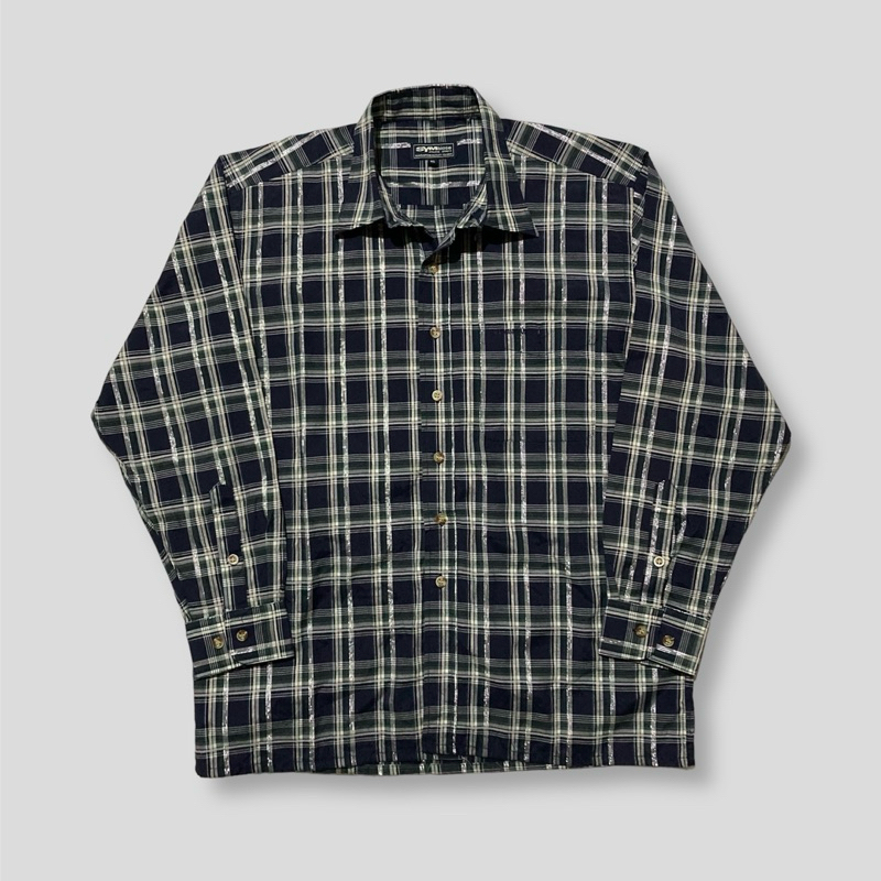 kemeja lengan panjang symbiose plaid shirt