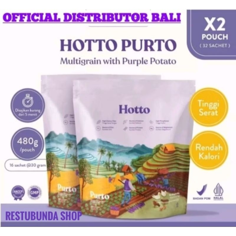 

HOTTO PURTO 2 POUCH (32 Sachet) Multigrain with Purple Potato Original