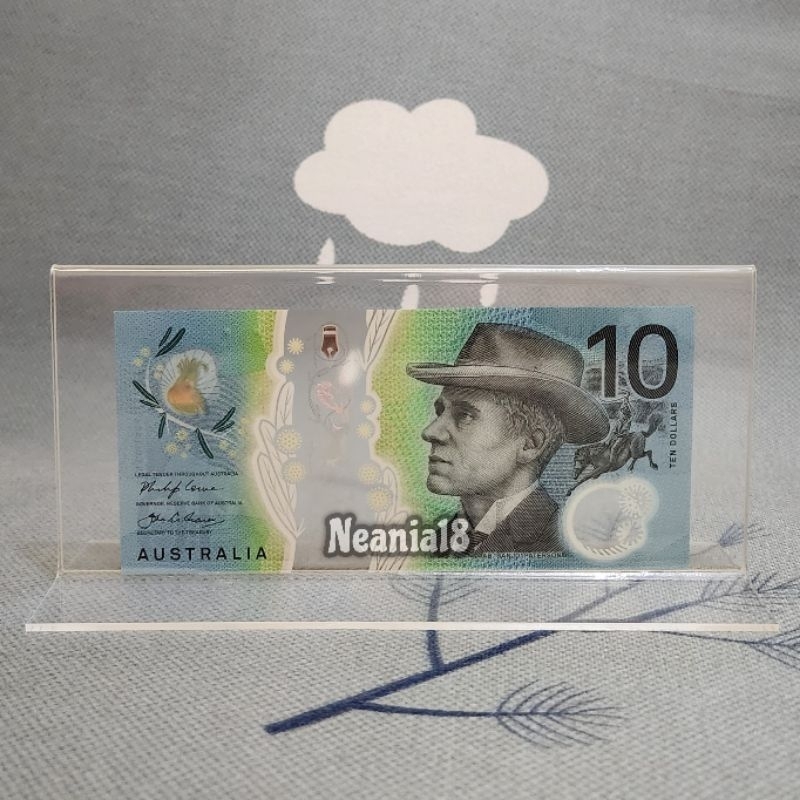 Akrilik Tempat Uang Pajangan Hiasan Australia 10 Dolar Polymer