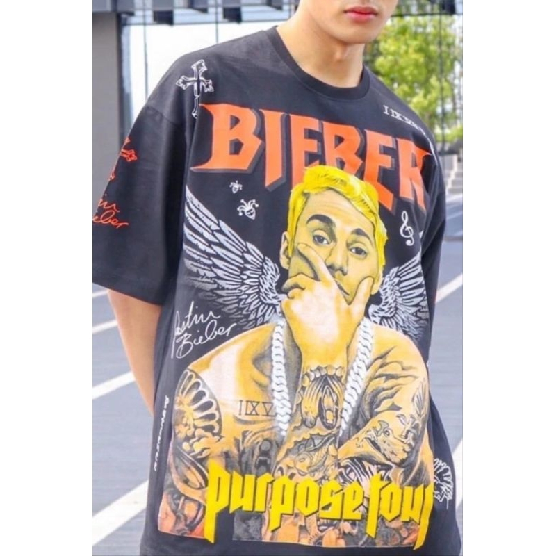 Kaos OVERSIZE t shirt aop bl Justin Bieber Limit Edition