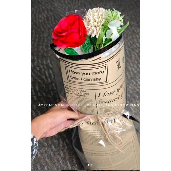 Buket Bunga Korean Style Kertas Warna Coklat