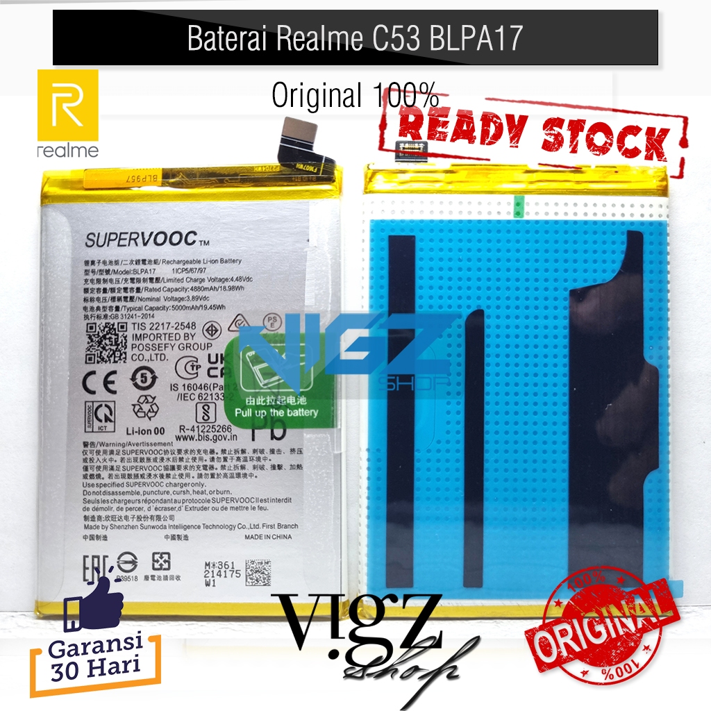 Baterai Realme C53 BLPA17 Original 100%