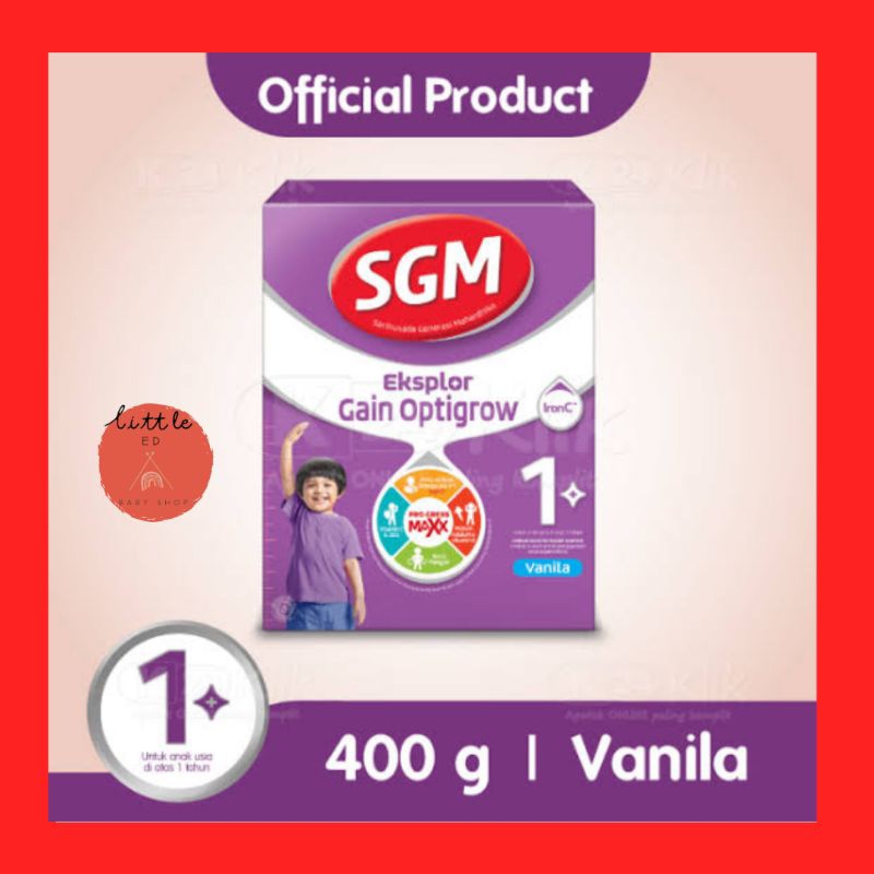 SGM EKSPLOR GAIN OPTIGROW 1+ 400gr / SUSU PERTUMBUHAN SGM UNGU 400 GR