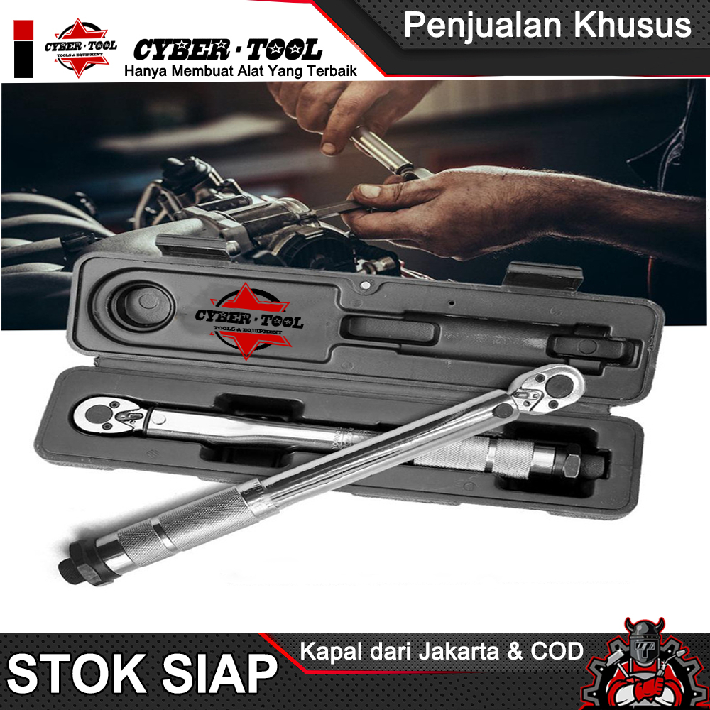 Kunci Momen Torsi / Torque Wrench Two-way Spanner Tools Bengkel Mobil Roda Mobil 1/2"