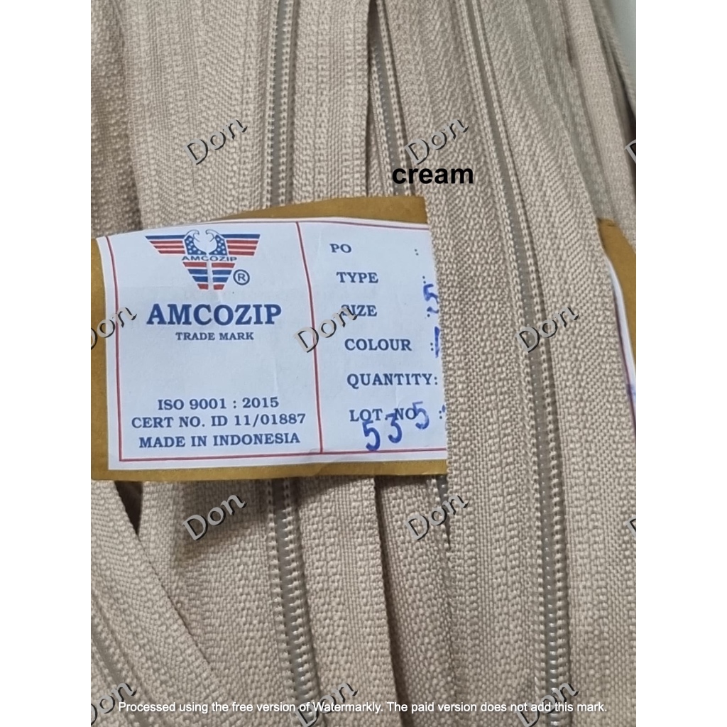 DAUN RESLETING TAS NYLON / DAUN RESLETING TAS  GIGI PLASTIK NO 5 AMCO / METER