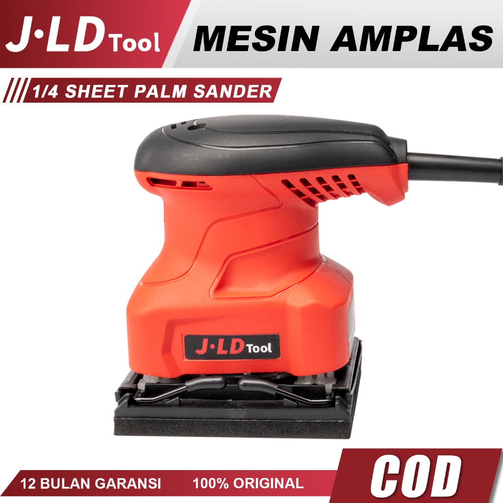 JLD Mesin Amplas Kayu Listrik Motor Tembaga 360W Finishing Sander Amplas Kayu/Tembok/Dempul Dinding