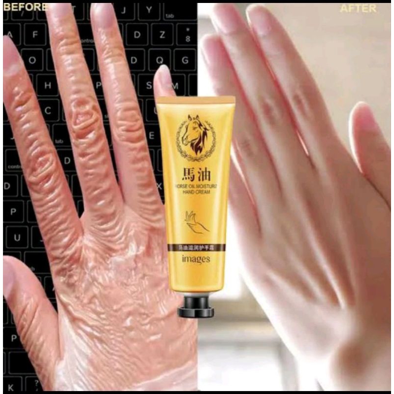 Krim Tangan Images hand Cream Anti Aging Soft Hand Whitening Moiturizing Nourist Horse Oil Repair Ha