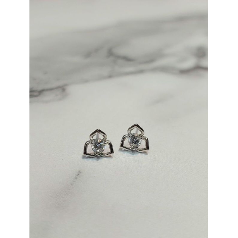 Anting Giwang Emas Putih Fashion Zircon 1.46 Gram 750 17k (AH153)