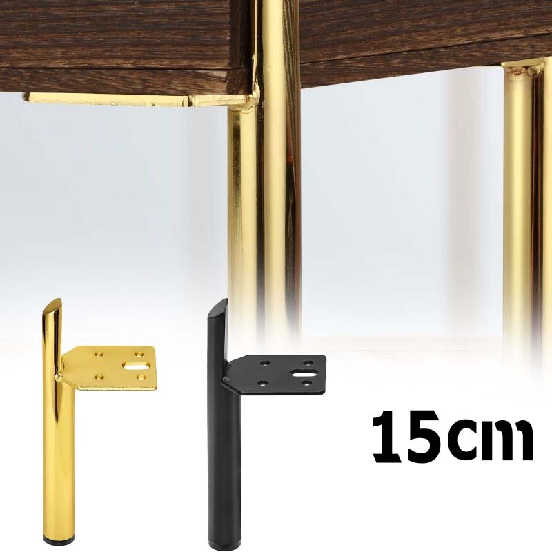 Kaki Kursi Gold/Hitam Steel Kaki Lemari Minimalis Kaki Sofa Besi 15cm Kaki Sofa Bulat Kaki Lemari