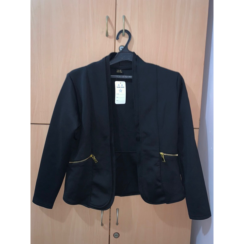 BLAZER WANITA HITAM POLOS