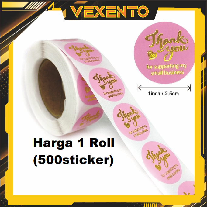 

Sticker Thank You Roll isi 500pcs Stiker Tempelan Ucapan Terima Kasih by Vexento