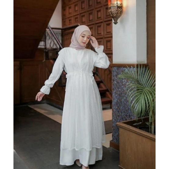 Gamis wanita putih polos
