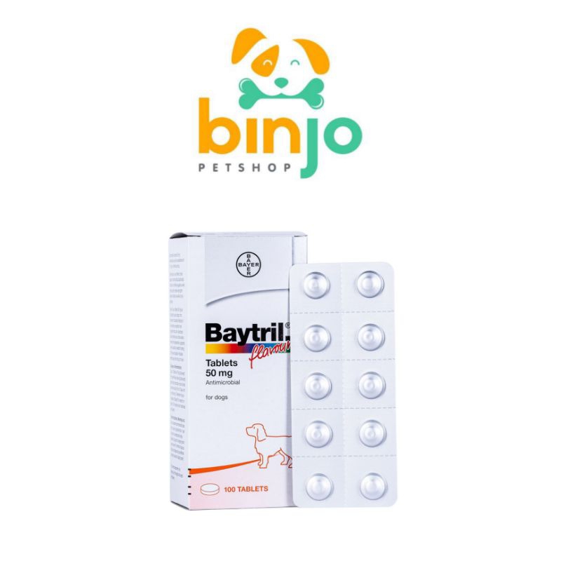 Baytril 50 Mg - Antibiotik Tablet Kunyah Anjing Kucing