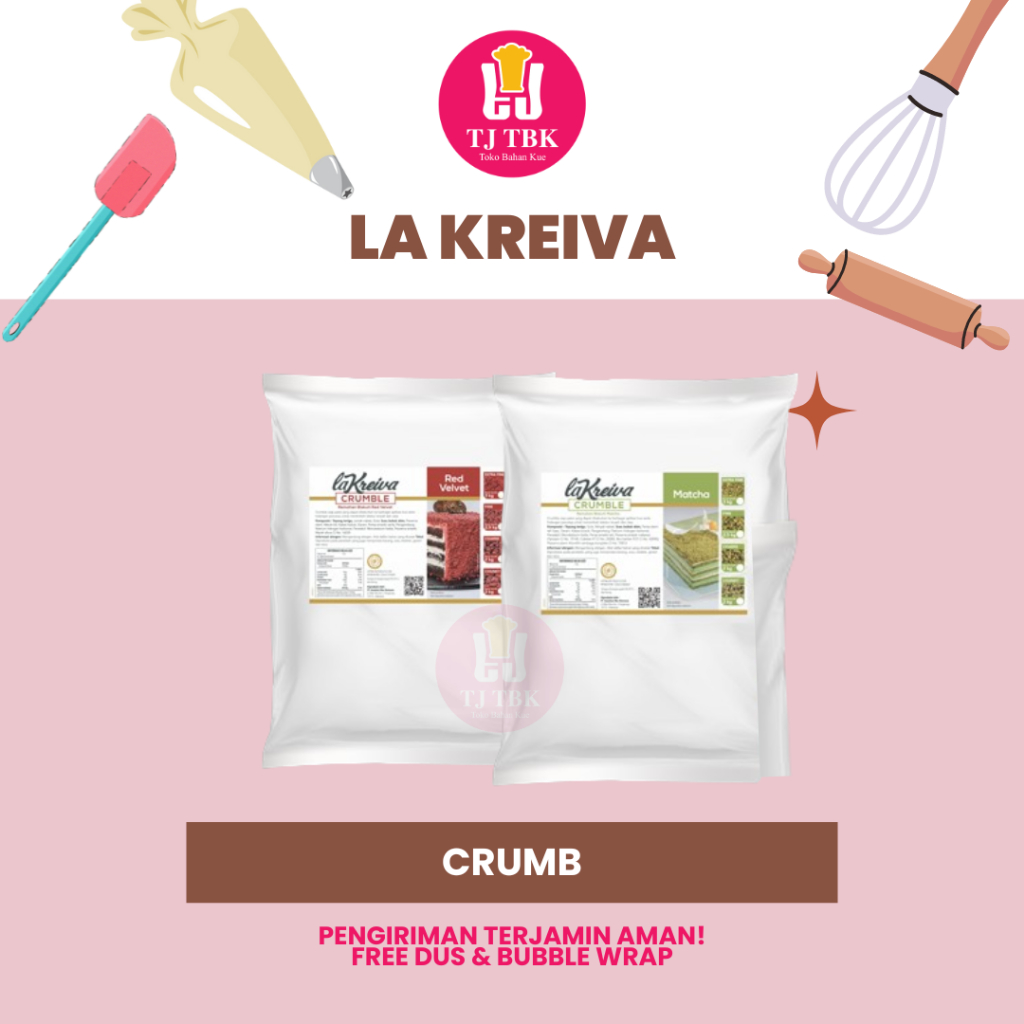 

La Kreiva Crumble Red Velvet/ Matcha (repack 250g dan 500g)