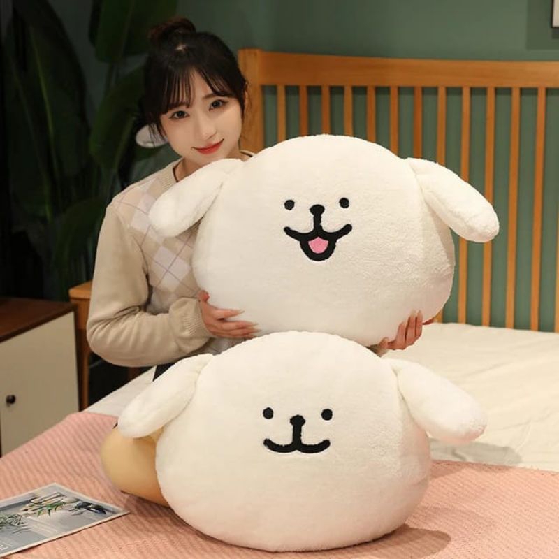 Kawaii Lembut Korea Pop Anjing Maltese Boneka Mainan Boneka Bantal Sofa Kamar Tidur Bantal Lucu Bayi