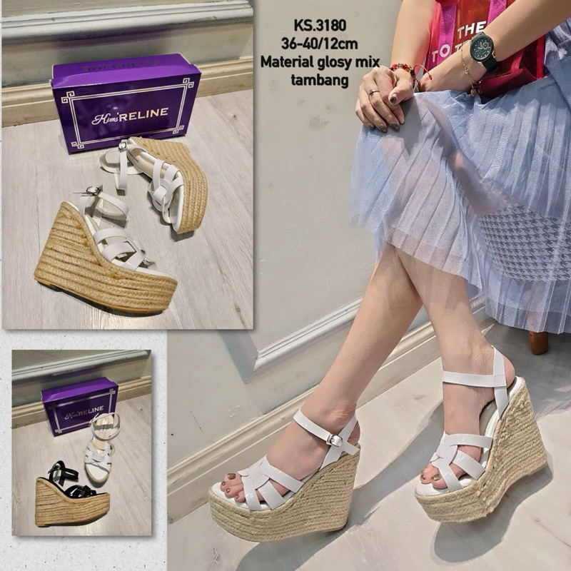 HOT KS.3180 WEDGES 12CM MIX TAMBANG / WEDGES TALI 12CM