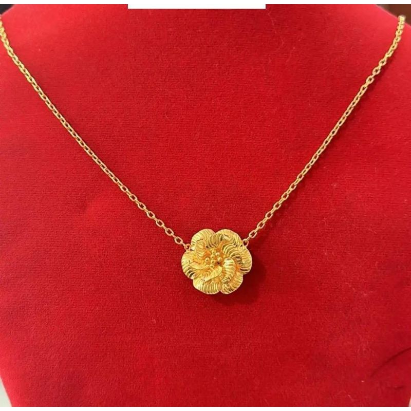 kalung mawar emas london 24k kadar 99,99%