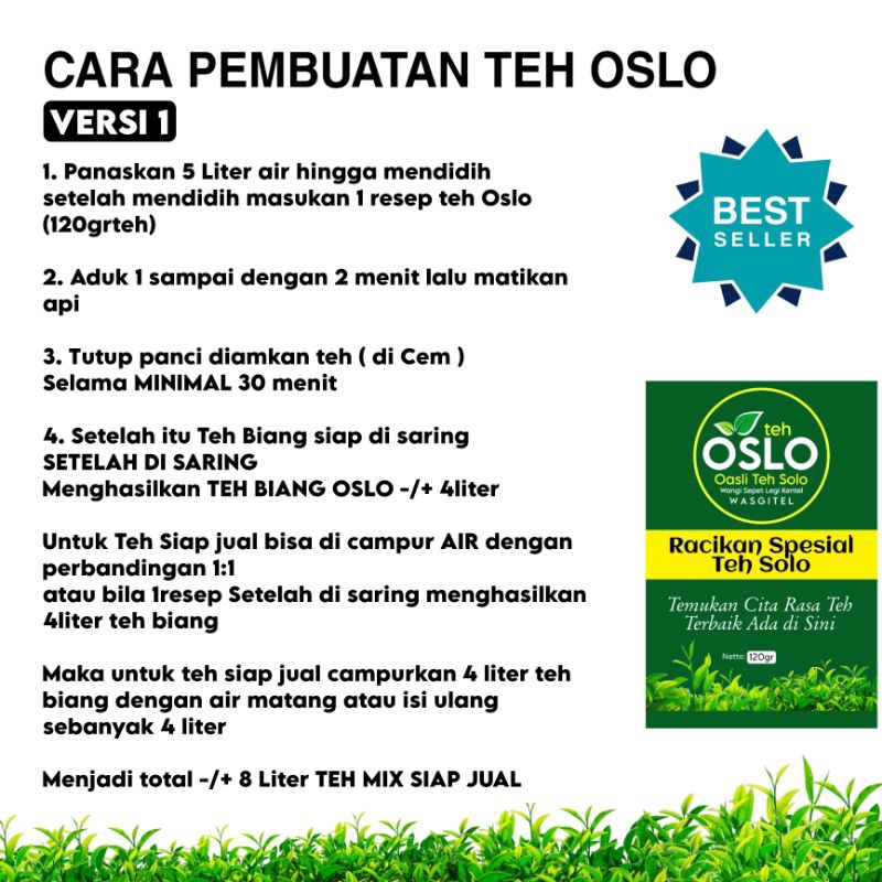 

GRATIS Resep Teh OSLO ( Oasli Teh Solo ) Cara atau proses pembuatan teh oslo TIDAK DI JUAL