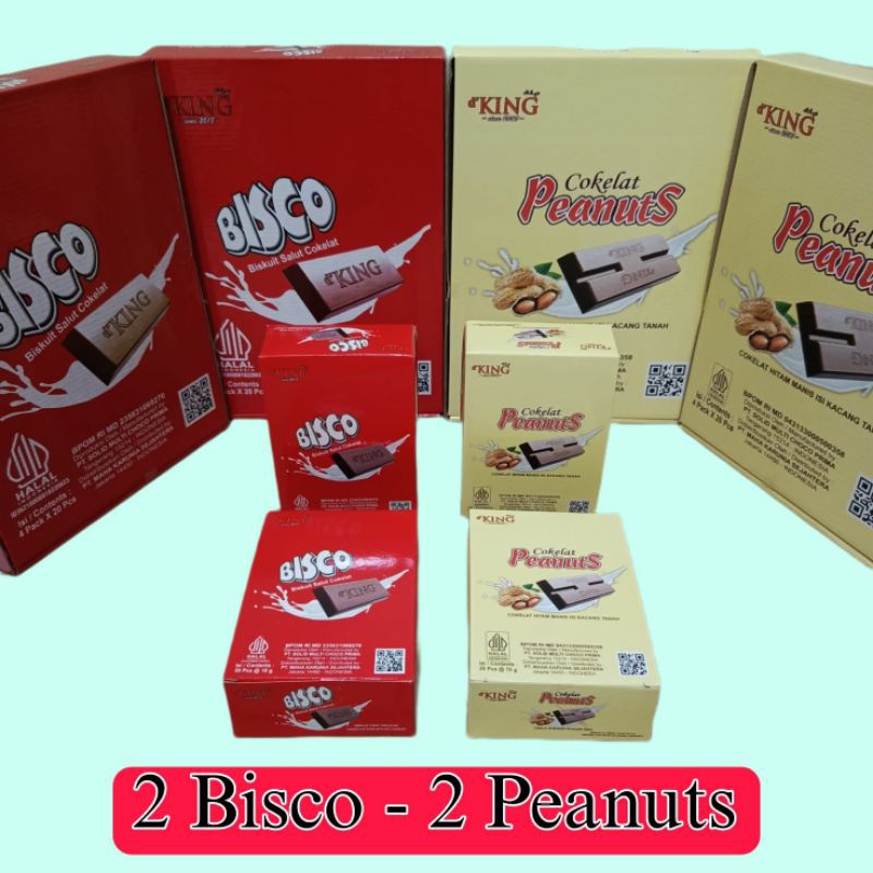 

Coklat Peanuts 2 mix Cokelat Bisco 2 dalam 1 dus Cokelat hitam manis d'KING