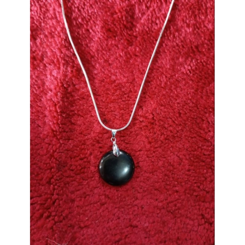 liontin batu natural black jade aceh/giok aceh