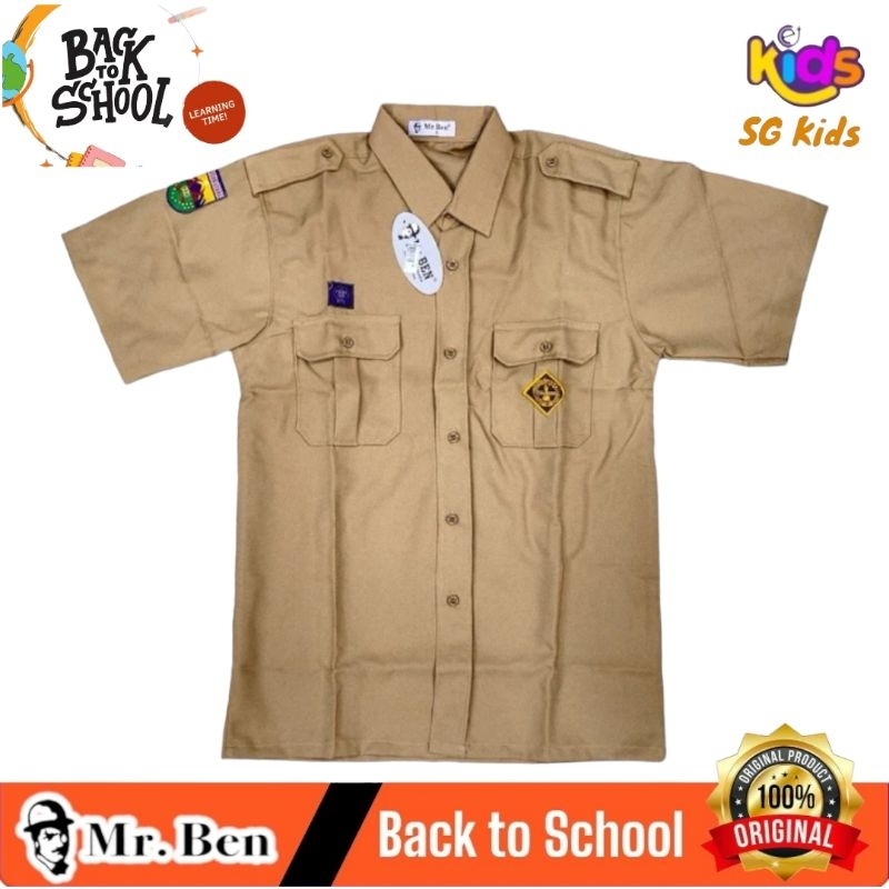 MR.BEN Baju Kemeja SMP SMA Pramuka Rapilo SNI Lengan Pendek Laki Laki // Baju Pramuka // SERAGAM SEK