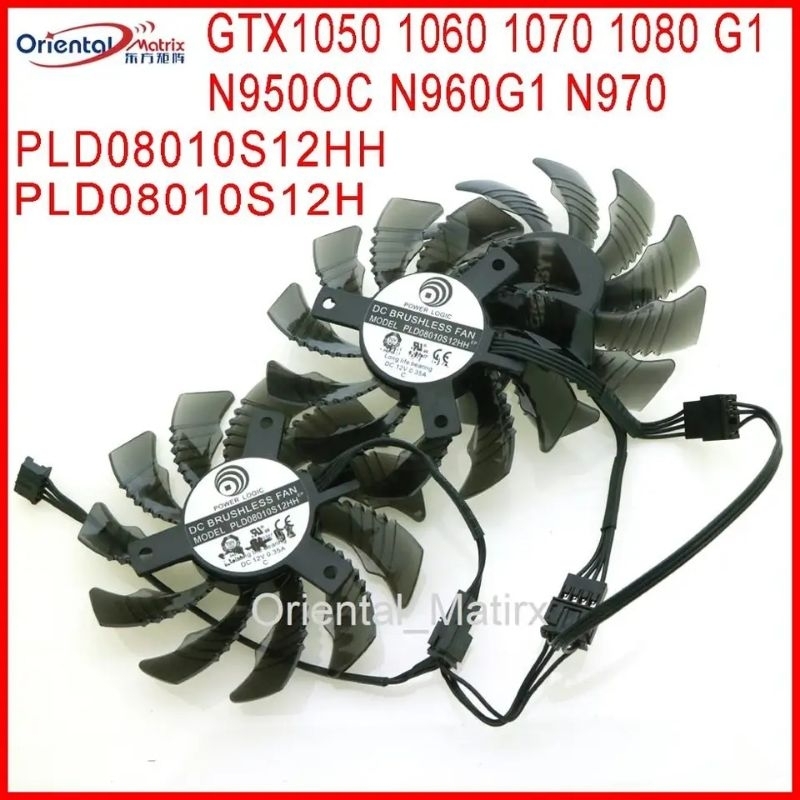 Fan kipas Vga Gigabyte GTX 1060 1070 G1 1080 TI GTX 980 75mm 4pin