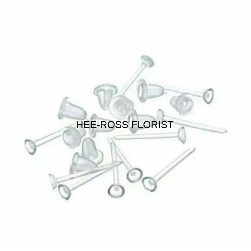 Anting tusuk plastik / bening 100 pcs  dan stopper (Anting transparan) 100pcs 