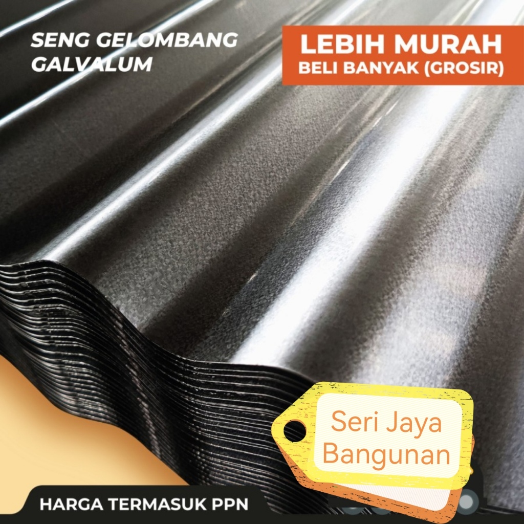 Seng Gelombang Kecil Galvalum 180cm/ Penutup Atap Seng Galvalum Anti Karat 180 cm/ Penutup Pagar Ban