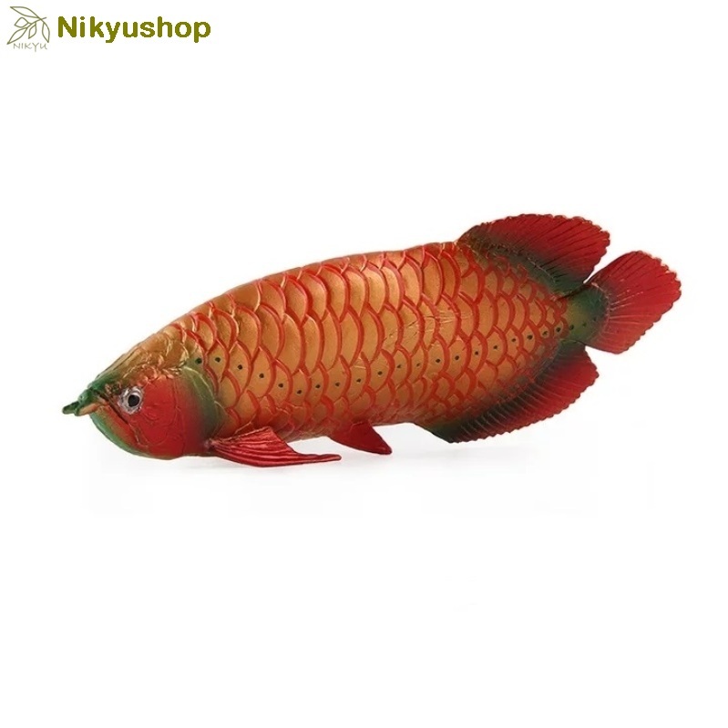 [Nikyushop] Mainan Edukasi Pajangan Miniatur Hewan Ikan Naga Arwana Arowana Red Animal Fish Figure