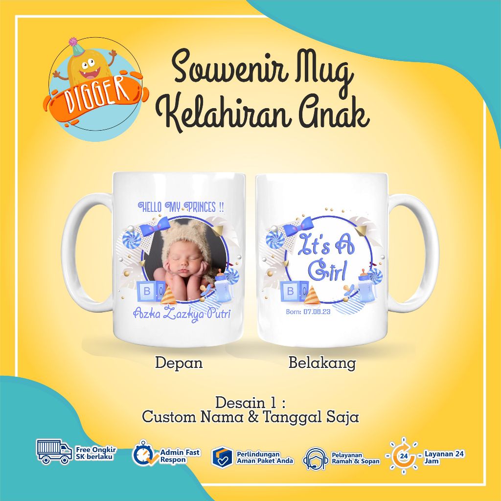 Souvenir Mug Kelahiran Anak Souvenir Mug Custom Mug Foto Souvenir Aqiqah Souvenir Mug Custotm Murah