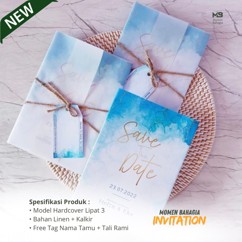 Undangan Premium Undangan Hardcover Undangan Pernikahan Custom Hard Cover Model Lipat 3 Elegan Tema 
