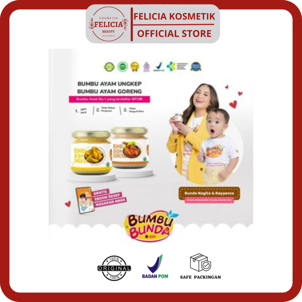 

Bumbu Bunda Elia Bumbu Ayam Ungkep | Bumbu Ayam Goreng | Non MSG Non Pengawet | MPASI | Kaldu MPASI | Bumbu MPASI BELI 2 GRATIS 1