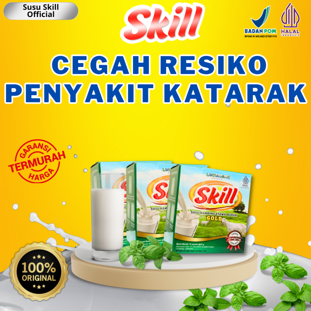 

Susu Etawa Skill - Susu Kambing Etawa Baik untuk Kesehatan Mata 1 Box Isi 10 Sachet