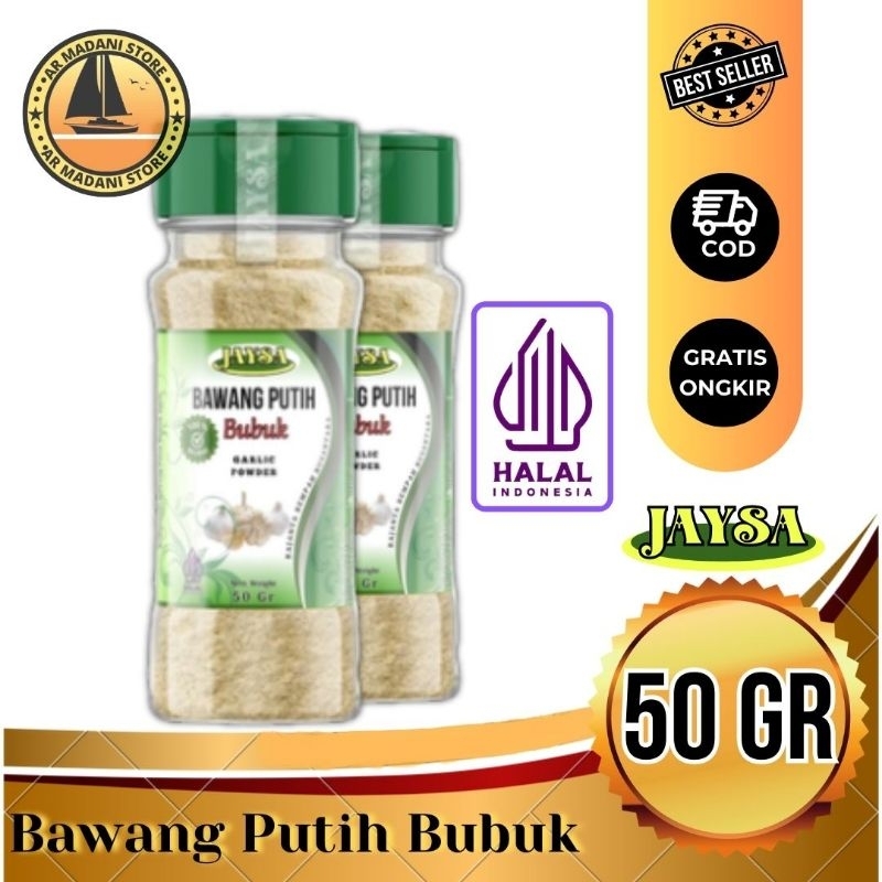 

JAYSA Bawang Putih Bubuk 50 gr / Garlic Powder / Bawang Putih Bubuk / Garlic Powder Grade A / Bubuk Bawang Putih / Premium Garlic Powder / Bawang Putih Bubuk Kualitas Premium / Bawang Putih Bubuk Halal / Bawang Putih Berualitas
