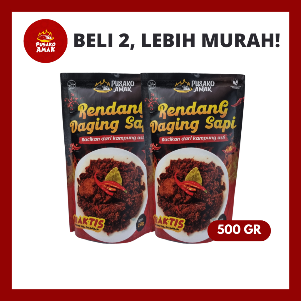 

Rendang Pusako Amak - Praktis, Halal, dan Siap Saji 500 Gram
