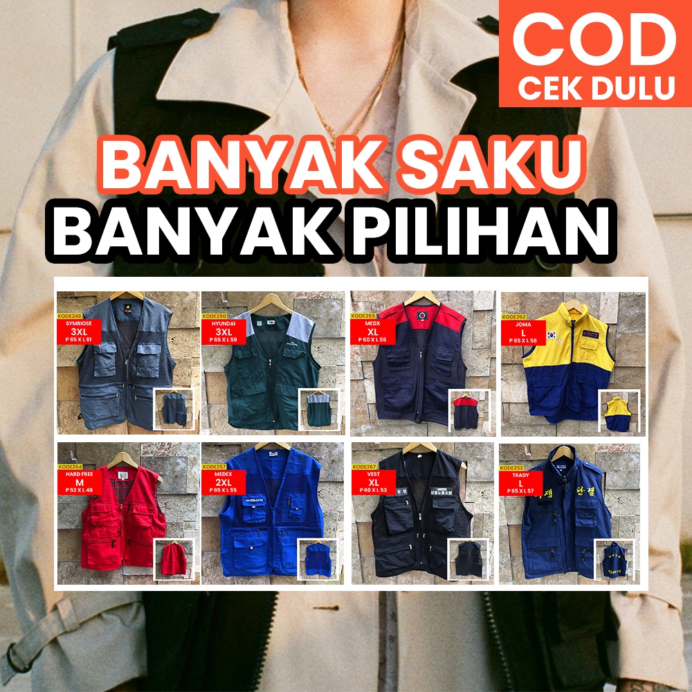 Rompi Vest Tactical Cargo VOL 5 SALE Mancing Fishing Lapangan Banyak Saku Autdoor Proyek Outdoor Cas