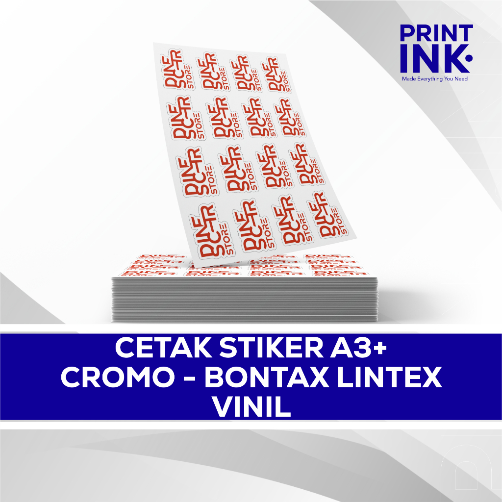 

CETAK STIKER VYNIL/CROMO/BONTAX A3+ 32.5 X 48.5 CM TERMURAH & TAHAN AIR | CETAK STIKER LABEL KEMASAN / LABEL USAHA MAKANAN