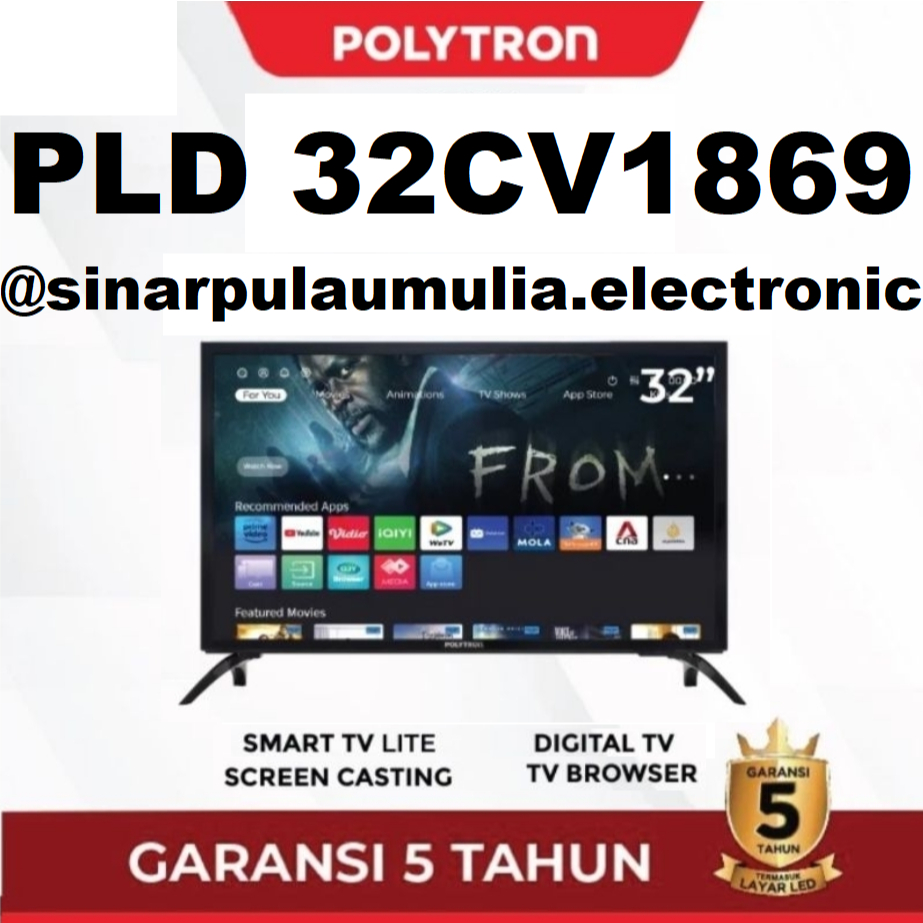 Polytron LED TV 32 Inch Smart TV HD - PLD 32CV1869 / PLD 32 CV 1869 / 32 CV1869 / 32CV 1869 / PLD32C