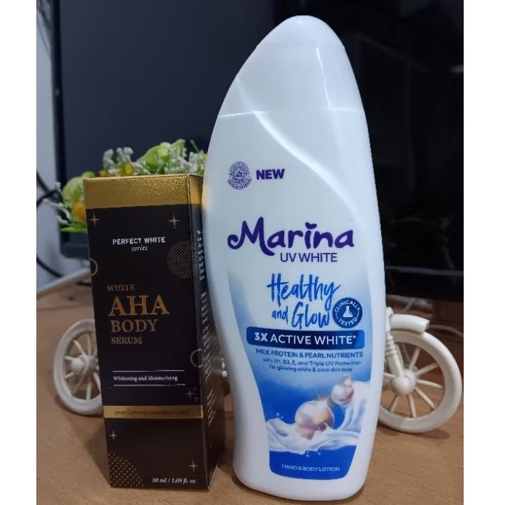 Bundling(Marina Healthy and Glow body lotion 185ml+AHA Body serum 50ml)