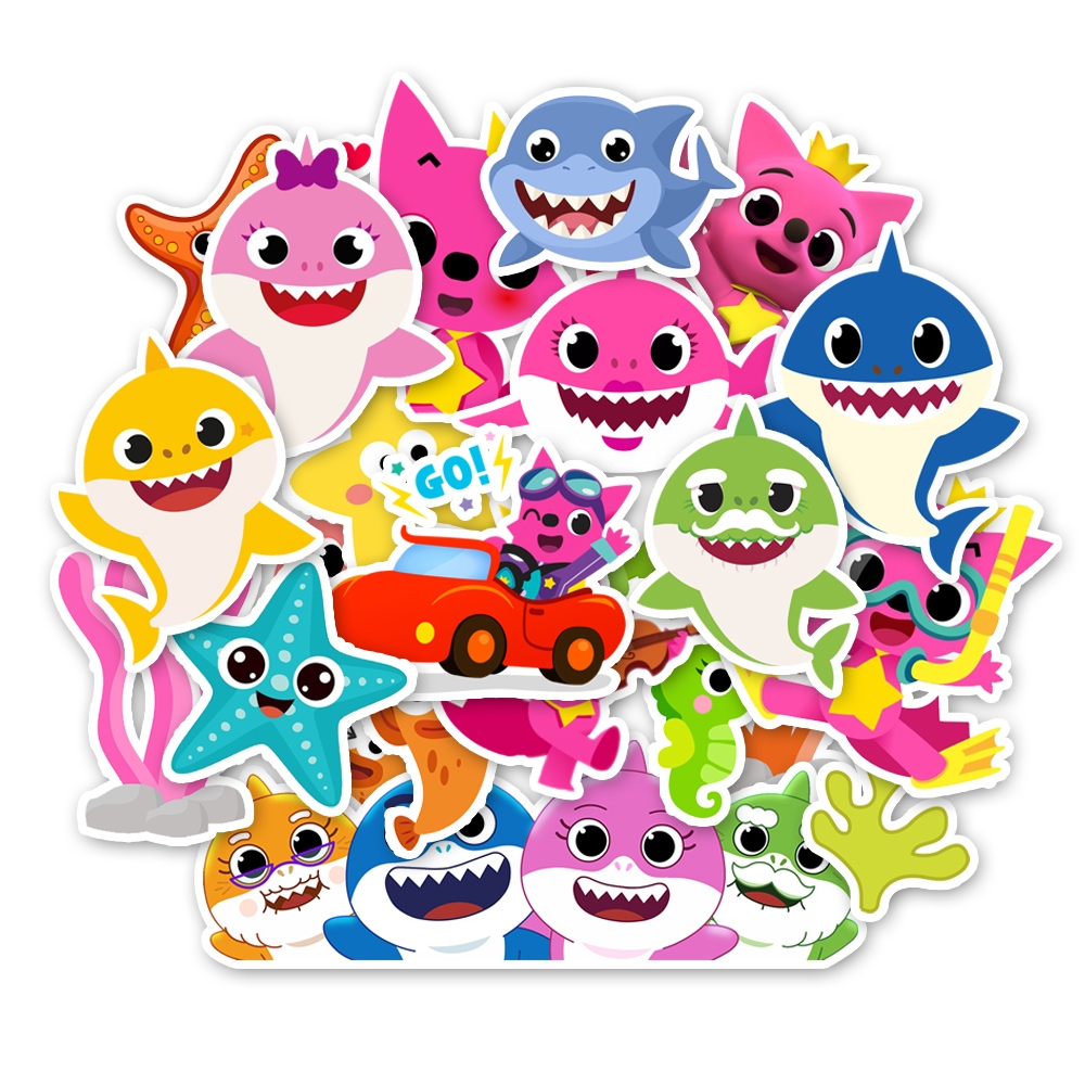 

stiker baby shark I stiker lucu anti air waterproof untuk buku koper casing hp laptop tumbler