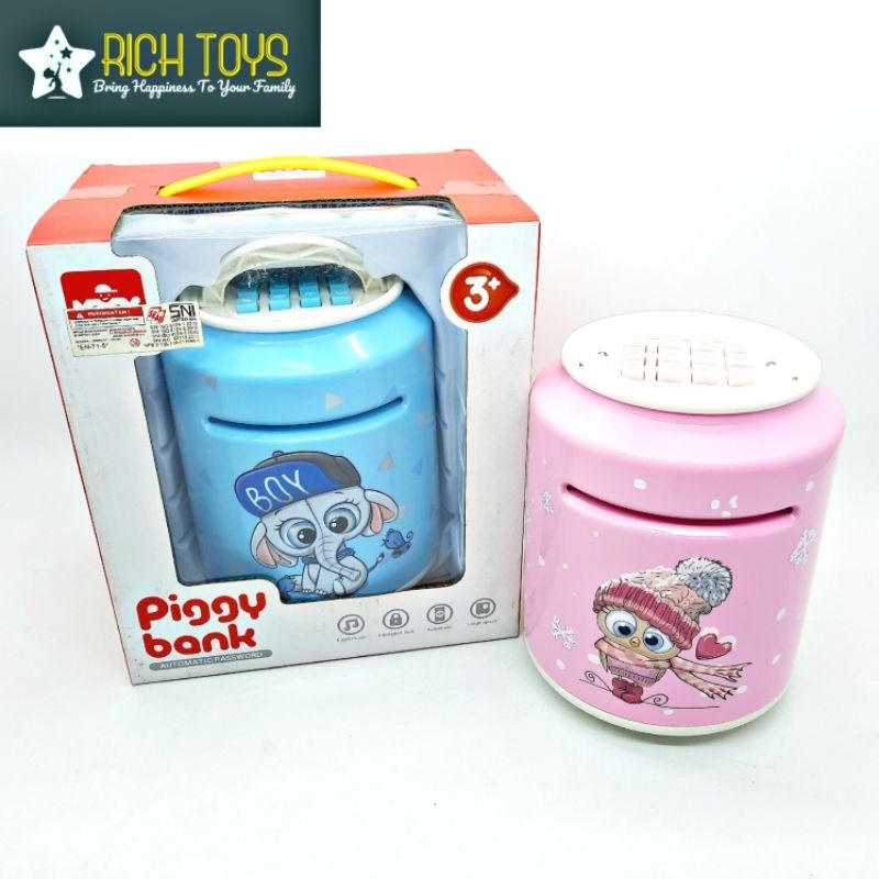 Mainan Celengan ATM Brankas Piggy Bank Password Pin Lock Musik Lampu Edukatif Anak Usia 3 Tahun Keat