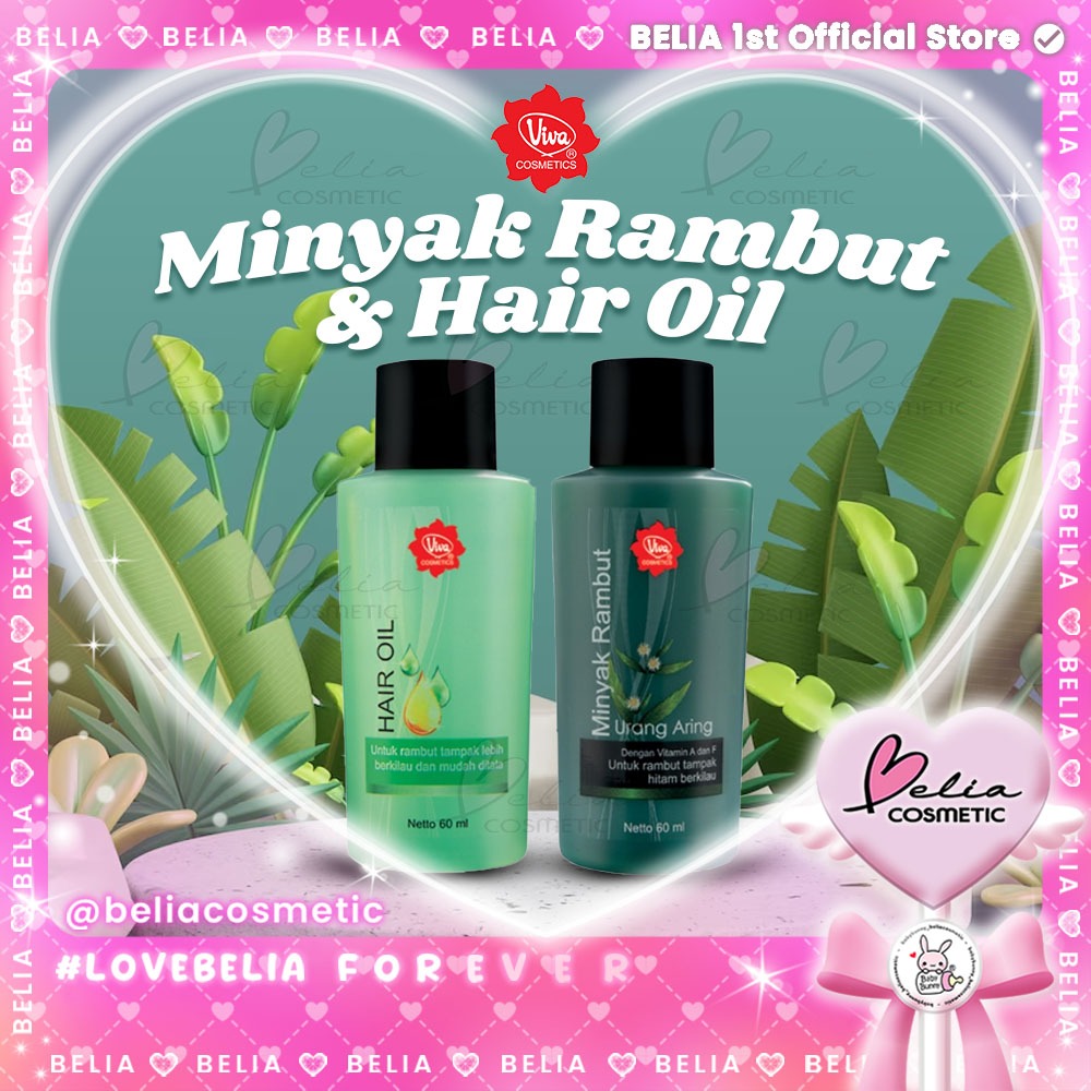 ❤ BELIA ❤ Viva Minyak Rambut Hair Oil Hijau / Urang Aring 60ml BPOM Halal