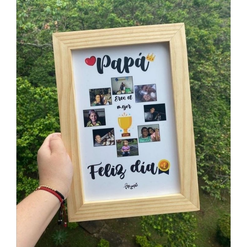 FIGURA KAYU + KACA UK A4 FIGURA KAYU ESTETIK MINIMALIS