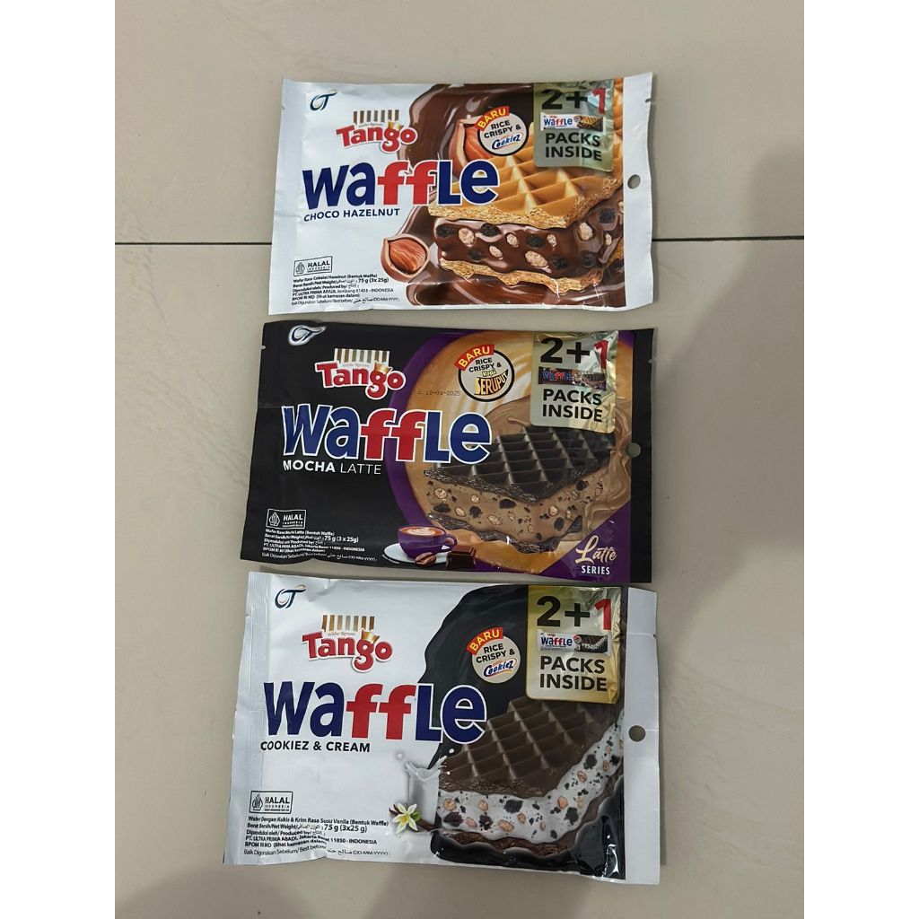 

Snack WAFFLE TANGO 75gr ISI 2+1pcs (3varian rasa)