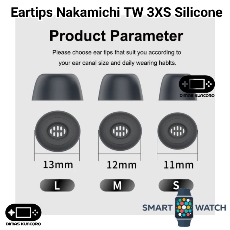 Eartips Nakamichi TW 3XS ear tip tips silicone rubber