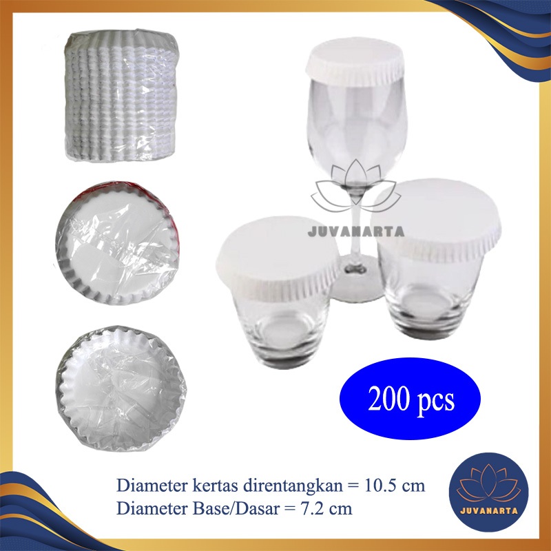 Penutup Gelas Kertas Tutup Gelas Hotel Lid Glass Cover Restoran 200 Pcs