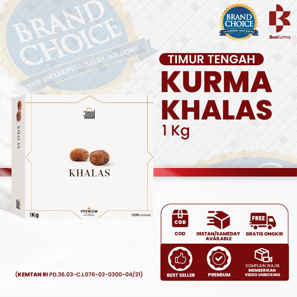 

Kurma Khalas Timur Tengah 1kg - Kurma Premium