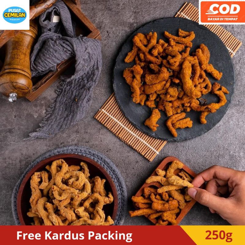

Snack Kiloan | Makanan ringan | Murah Enak Gurih | Camilan Cemilan Keripik Usus premium | Renyah Isi 250 gram.