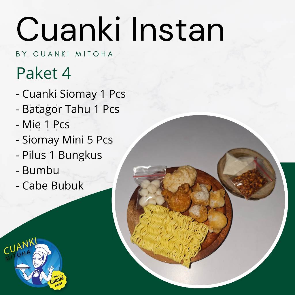 

Cuanki Instan Mitoha Paket 4 Komplit + Bumbu