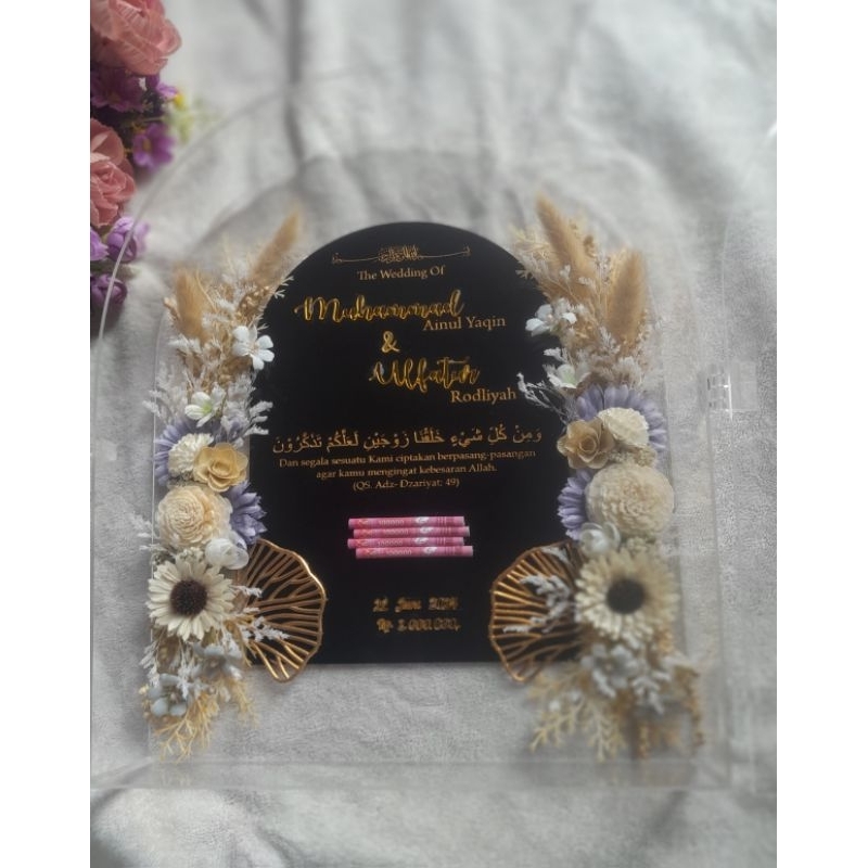 MAHAR cantik Bontanique/Mahar akrilik kubah 30*40cm